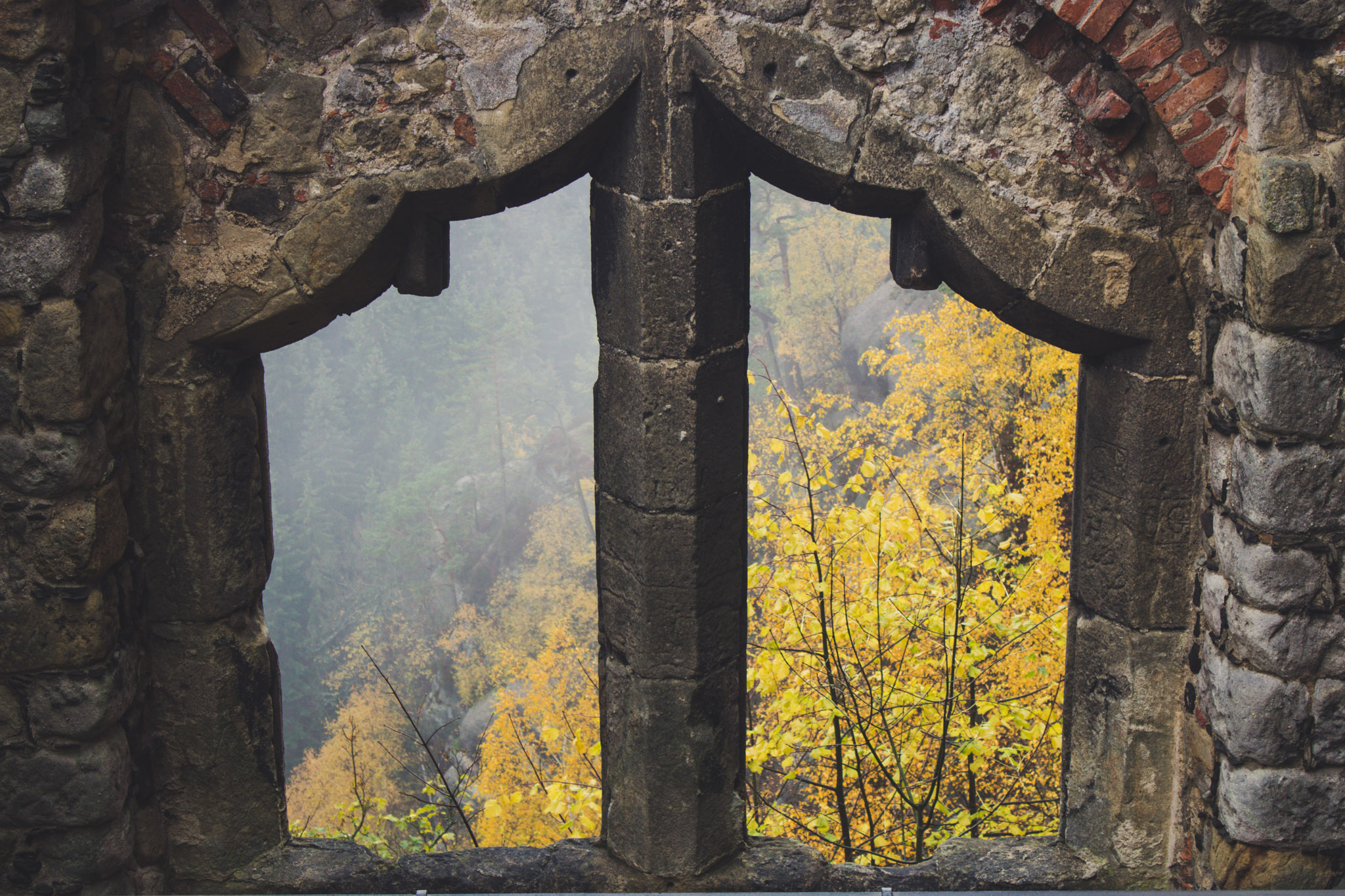 Burg Kloster Oybin Fenster vom Kaiserhaus | Berg- und Talfahrt