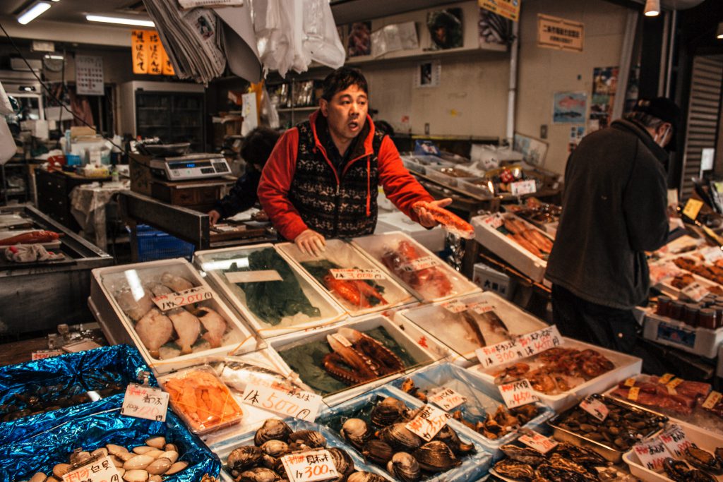Nijo Fischmarkt Sapporo | Berg- und Talfahrt