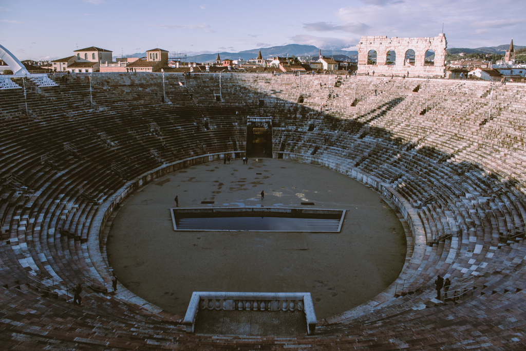 Arena von Verona. Sie ist ein gut erhaltenes römisches Amphitheater, Verona, Italien.